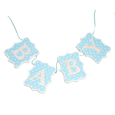 'BABY' Wooden Bunting - Blue - Chic Petit