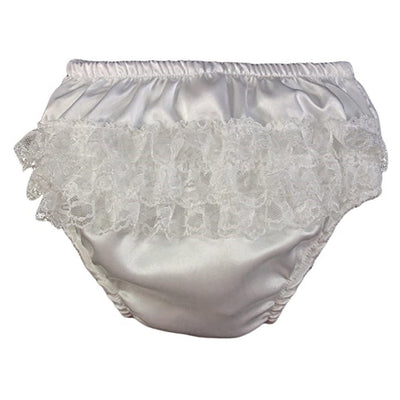 Cream Satin Frilly Knickers - Chic Petit
