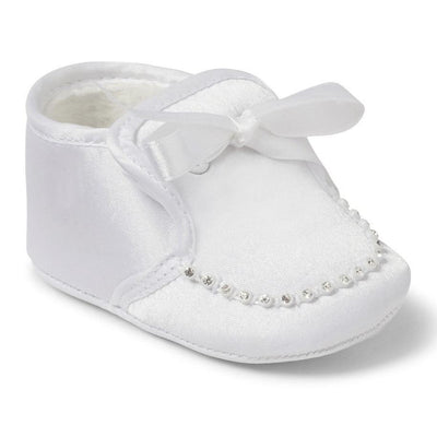 Mario Ivory or White Boys Christening Pram Shoes - Chic Petit
