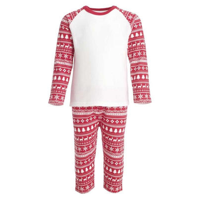 Red Christmas Inspired Design Pajamas Set - Why not Personalise me! - Chic Petit