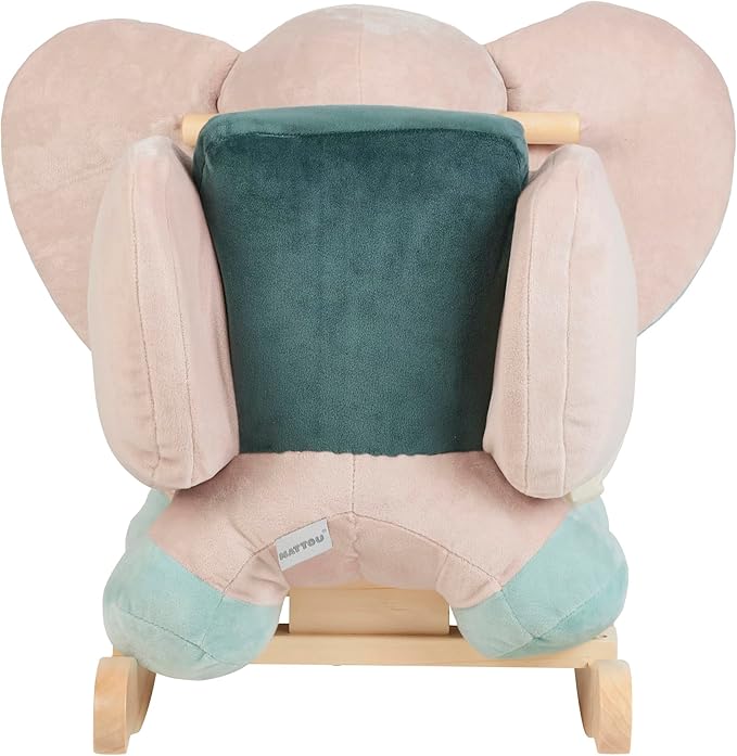 Toddler elephant rocker with name on the ear — safe and sturdy design