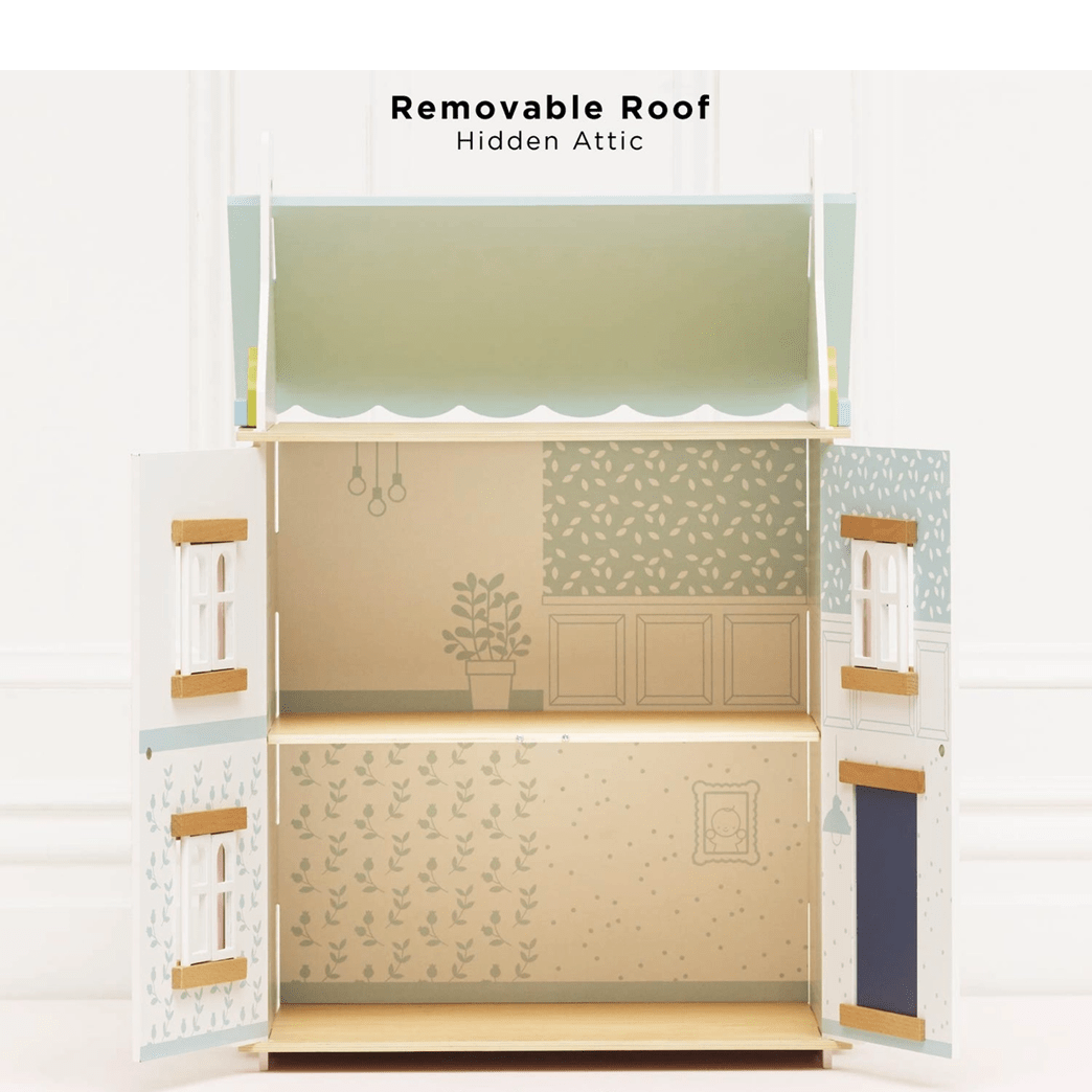 Bluebelle Wooden Dolls House with Optional Furniture Set and Family - Chic Petit