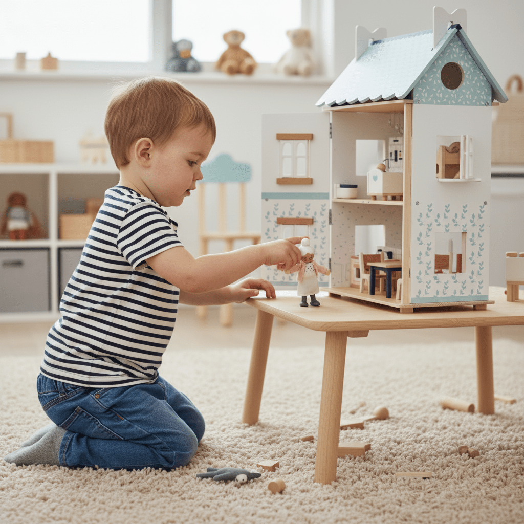 Bluebelle Wooden Dolls House with Optional Furniture Set and Family - Chic Petit
