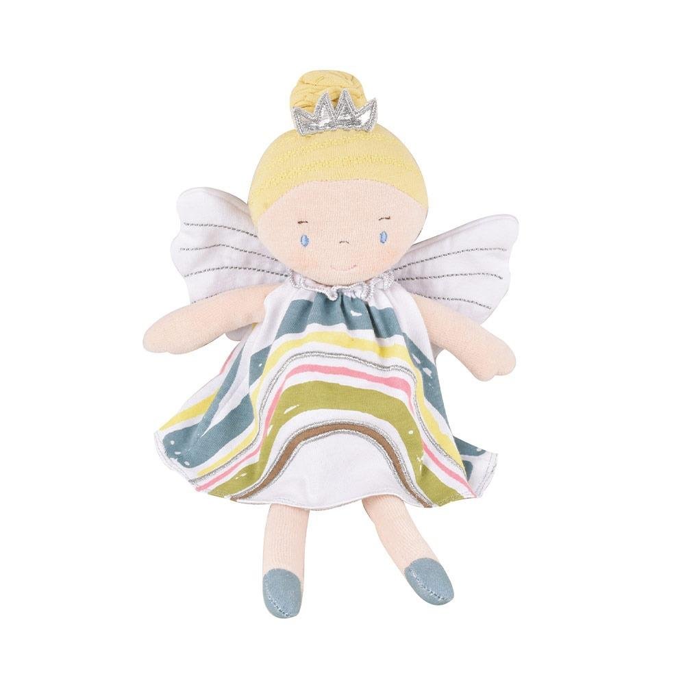 Bonikka Organic Ragdoll - Rainbow Fairy (Blonde hair in a bun and rainbow dress) - Chic Petit