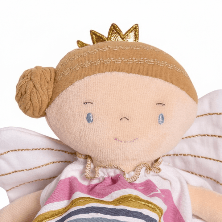 Bonikka Organic Ragdoll - Rainbow Fairy (Light Brown Hair in a Bun and Rainbow Dress) - Chic Petit