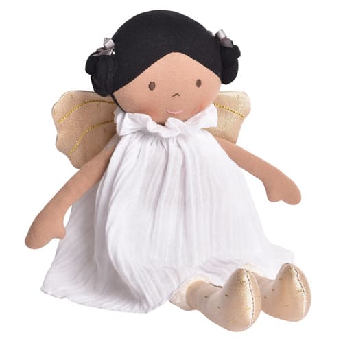Bonikka Ragdoll - Aurora (White Organic Dress with Gold Wings) - Chic Petit