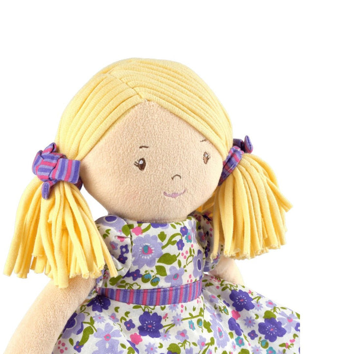 Bonikka Ragdoll - Peggy (Blonde Hair with Purple and Pink Dress) - Chic Petit