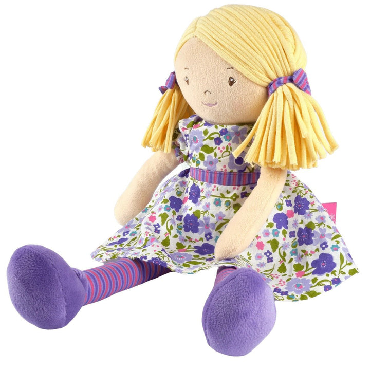 Bonikka Ragdoll - Peggy (Blonde Hair with Purple and Pink Dress) - Chic Petit