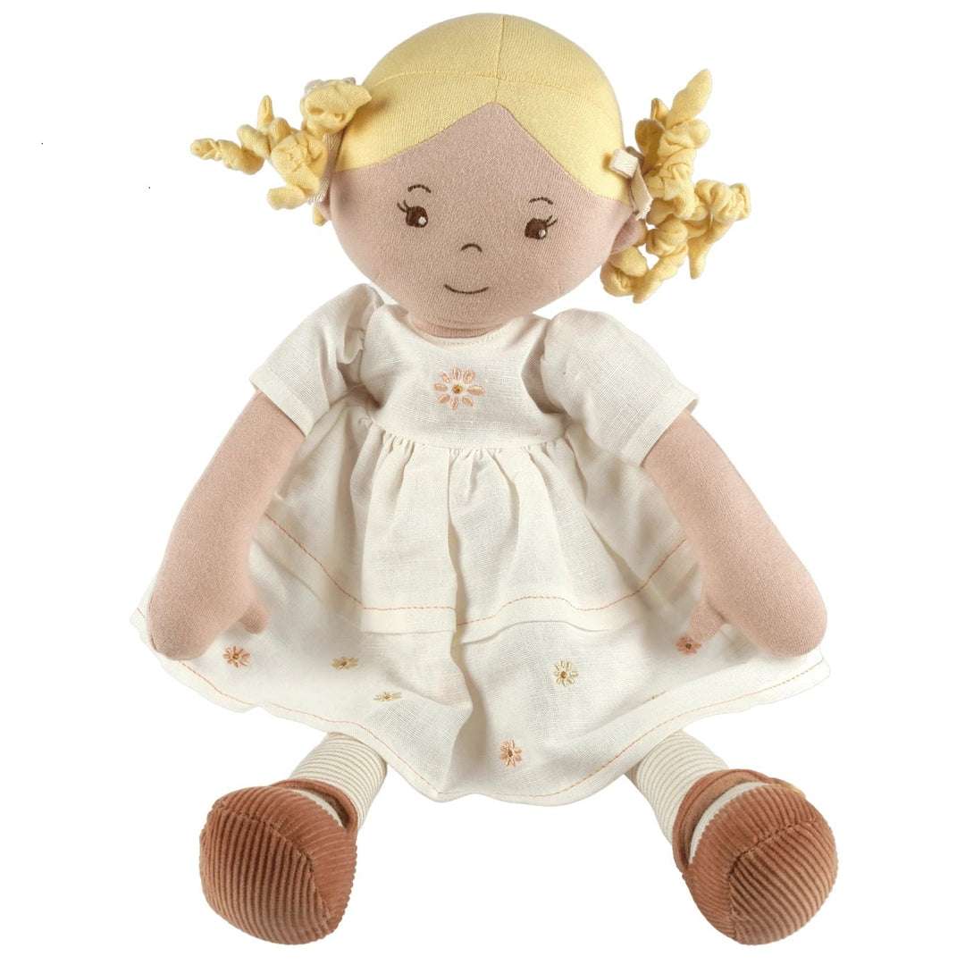 Bonikka Ragdoll - Priscy (Blonde Hair in White Linen Dress) - Chic Petit