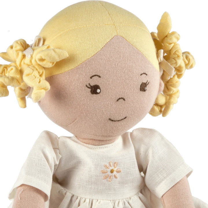 Bonikka Ragdoll - Priscy (Blonde Hair in White Linen Dress) - Chic Petit