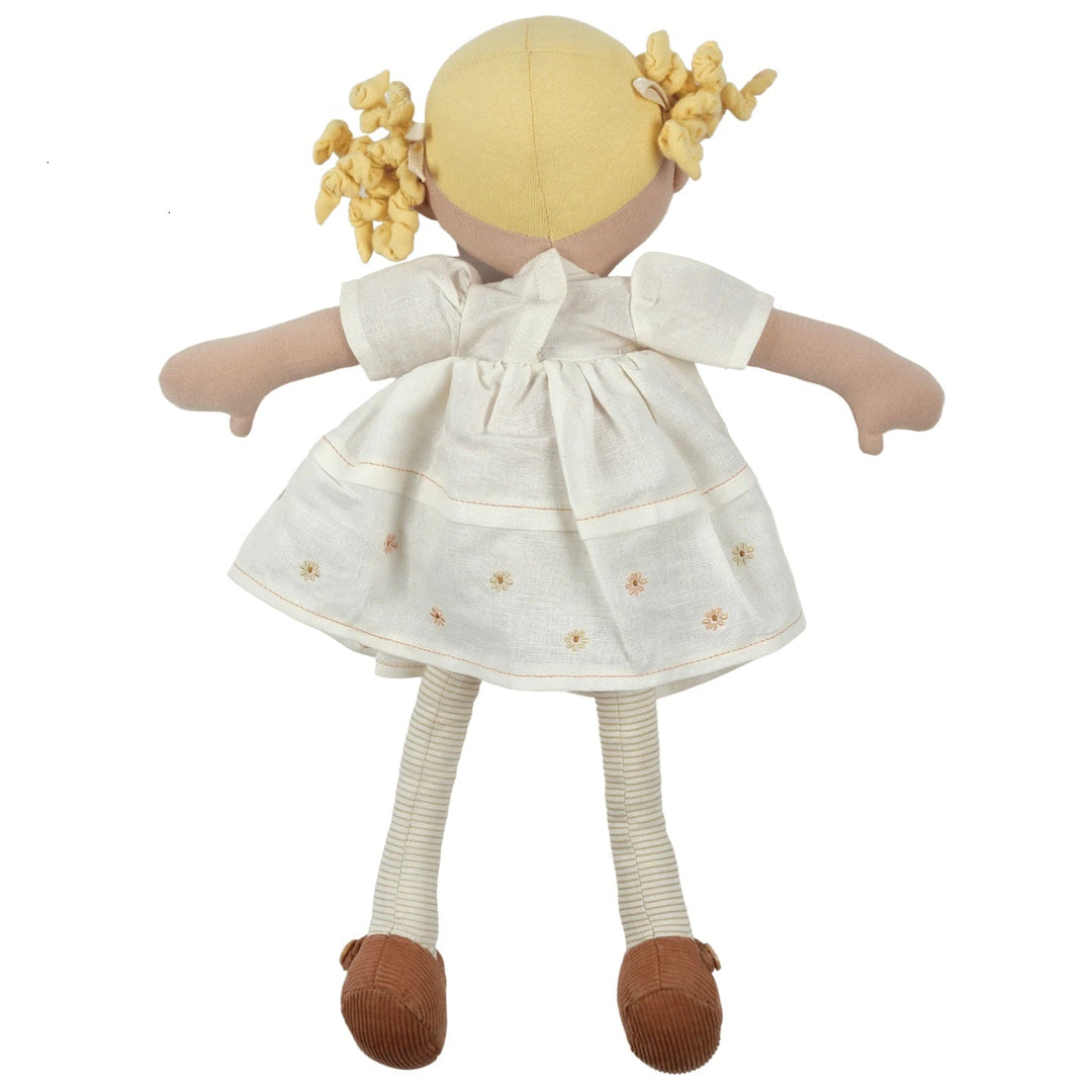 Bonikka Ragdoll - Priscy (Blonde Hair in White Linen Dress) - Chic Petit
