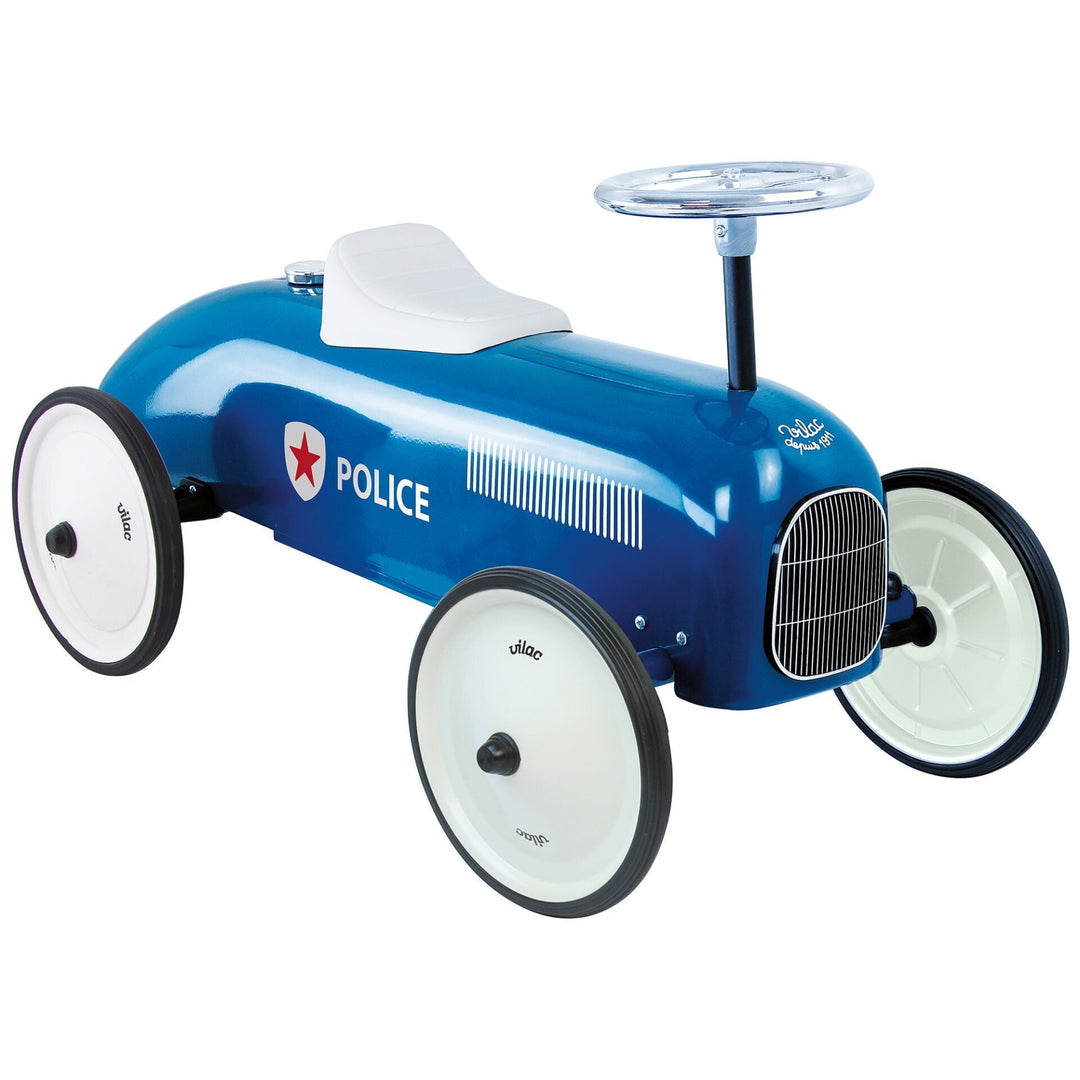 Classic Metal Ride On Racing or Police Car - Chic Petit