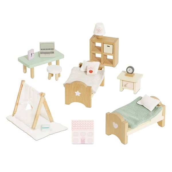 Complete Dolls House Furniture Play Set - 7 Rooms and Outdoor Play - Chic Petit