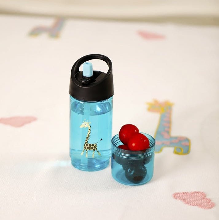 Kids 2 in 1 Water Bottle and Snack Cup - Turquoise - Chic Petit