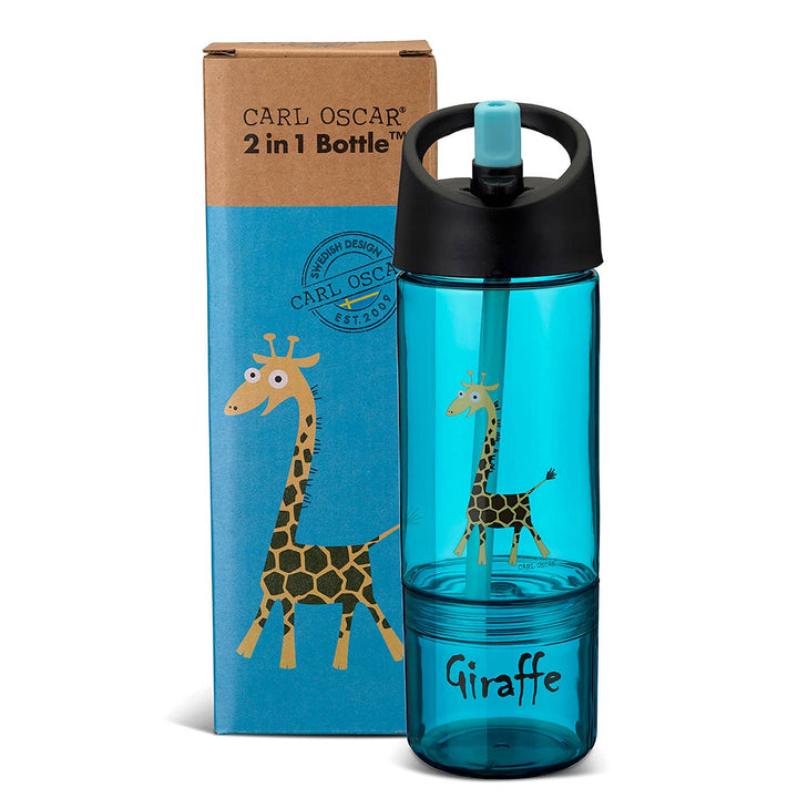 Kids 2 in 1 Water Bottle and Snack Cup - Turquoise - Chic Petit