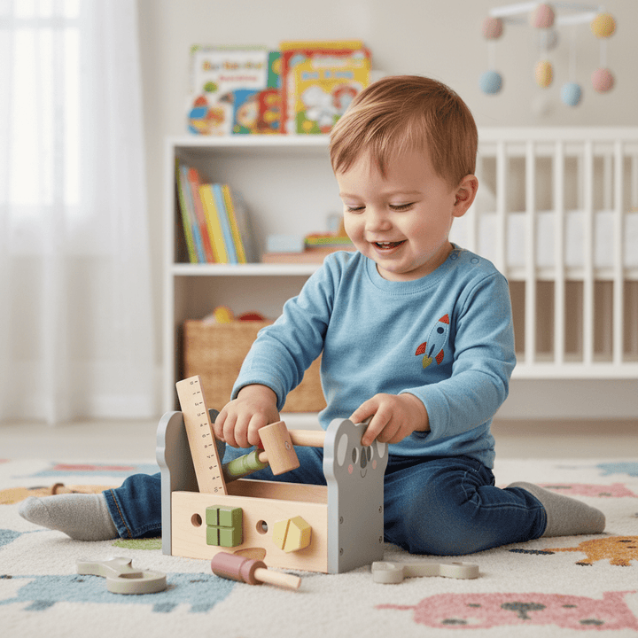 Koala Wooden Tool Box with Wooden Tools - Chic Petit