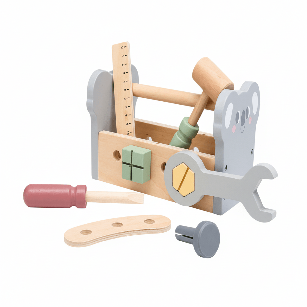 Koala Wooden Tool Box with Wooden Tools - Chic Petit