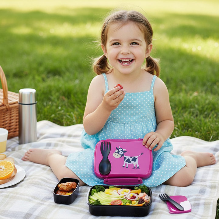 N'ice Box Kids Lunch Box with Cooling Pack - Purple - Chic Petit