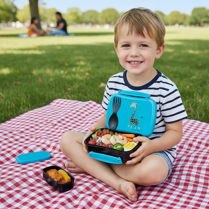 N'ice Box Kids Lunch Box with Cooling Pack - Turquoise - Chic Petit