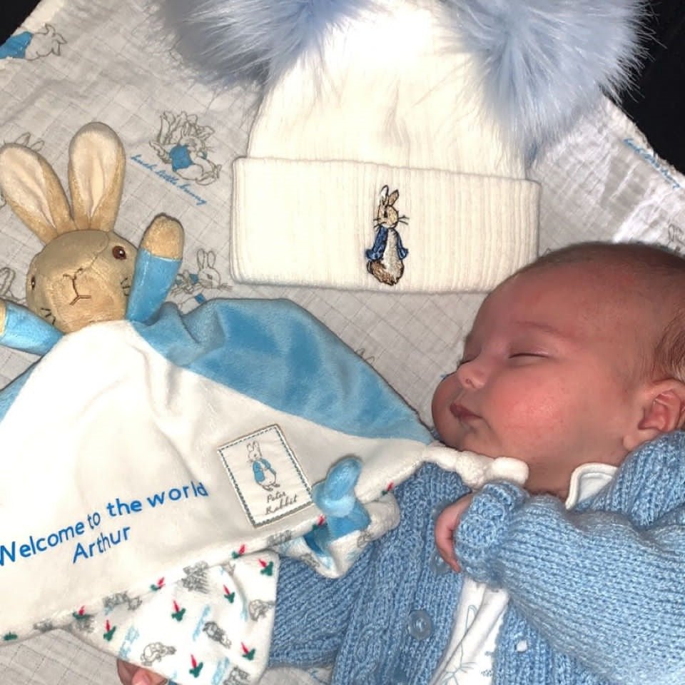 Personalised baby gift — Peter Rabbit comfort blanket by Rainbow Designs