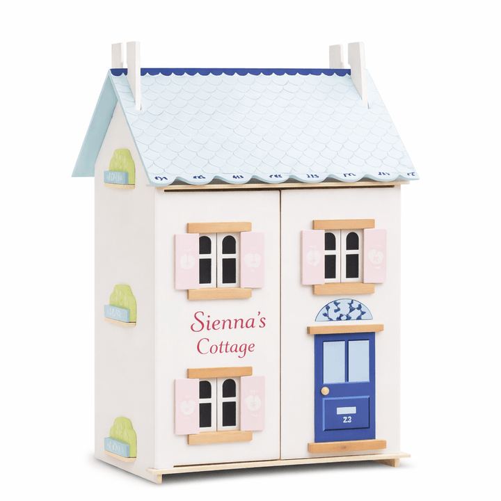 Personalised Bluebelle Wooden Dolls House with Optional Furniture Set and Family - Chic Petit
