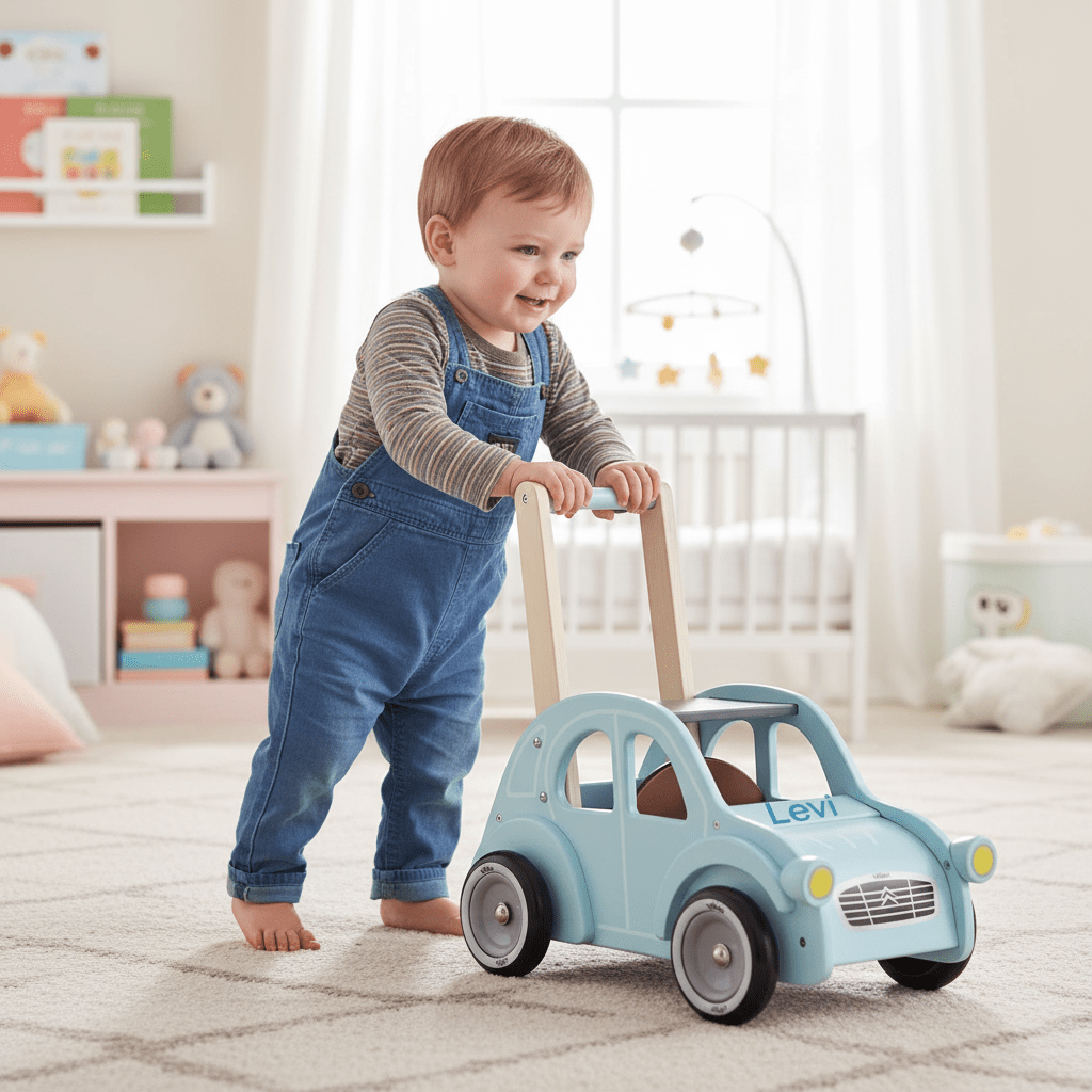 Personalised Citroen 2CV Car Baby Walker Push Along - Chic Petit