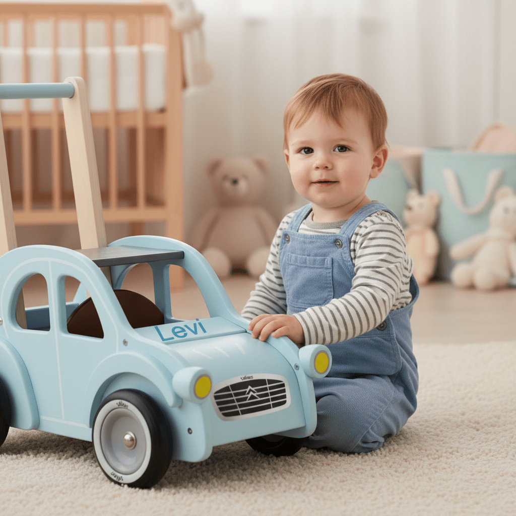 Personalised Citroen 2CV Car Baby Walker Push Along - Chic Petit