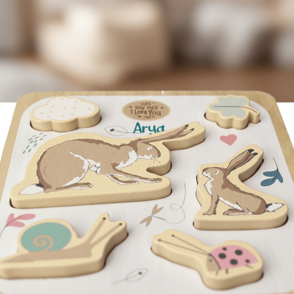 Personalised Guess How Much I Love You Chunky Wooden Puzzle - Chic Petit