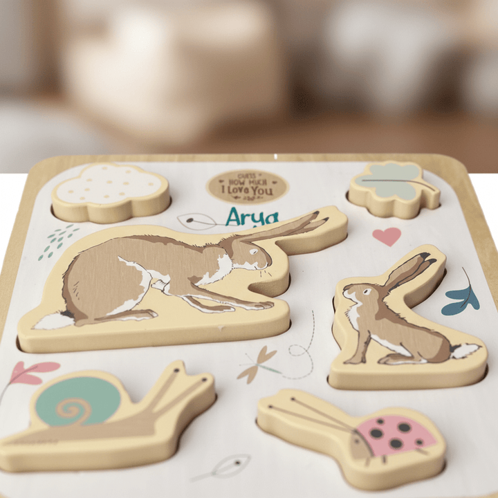 Personalised Guess How Much I Love You Chunky Wooden Puzzle - Chic Petit