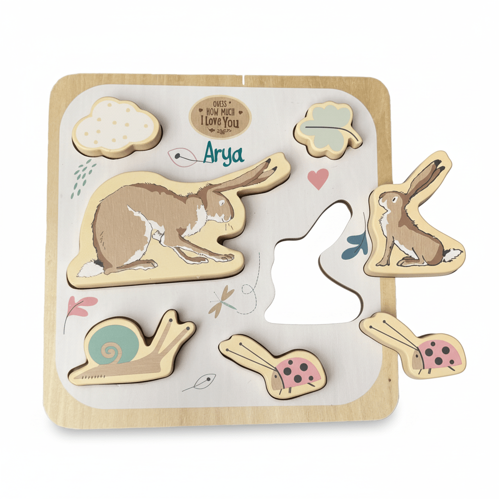 Personalised Guess How Much I Love You Chunky Wooden Puzzle - Chic Petit
