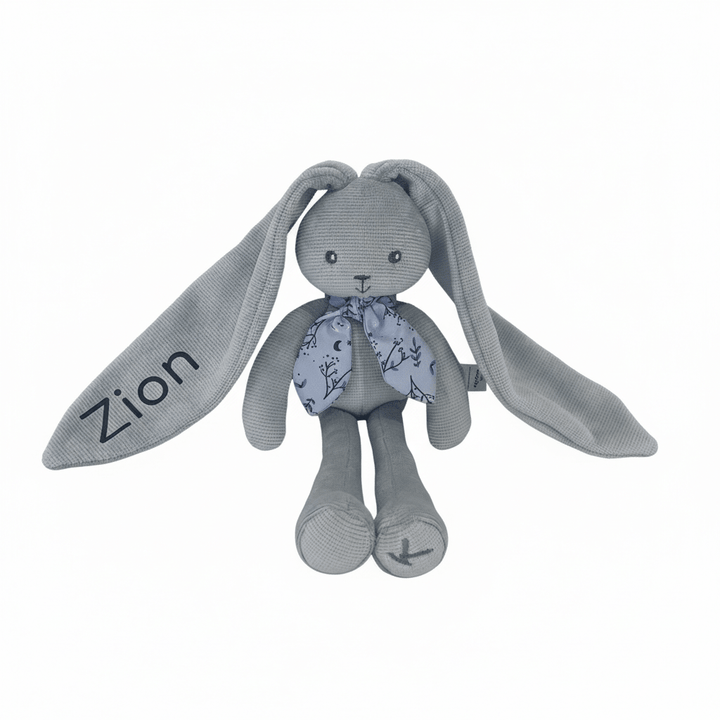 Personalised Lapinoo Small Soft Toy Rabbit 25cm - Blue - Chic Petit