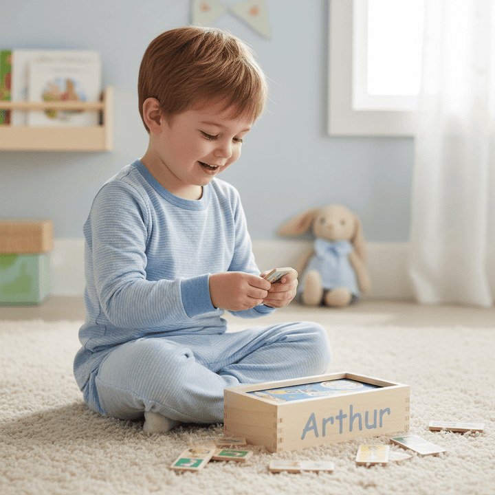 Personalised Peter Rabbit Wooden Dominos Set - Chic Petit