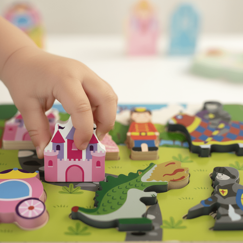 Personalised Princess and Knight Chunky Wooden Puzzle - Chic Petit