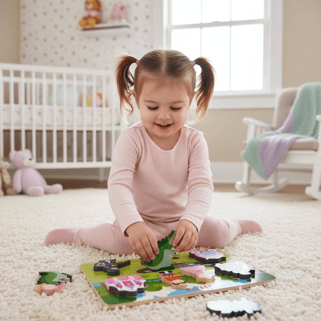 Personalised Princess and Knight Chunky Wooden Puzzle - Chic Petit