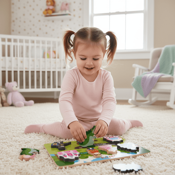 Personalised Princess and Knight Chunky Wooden Puzzle - Chic Petit