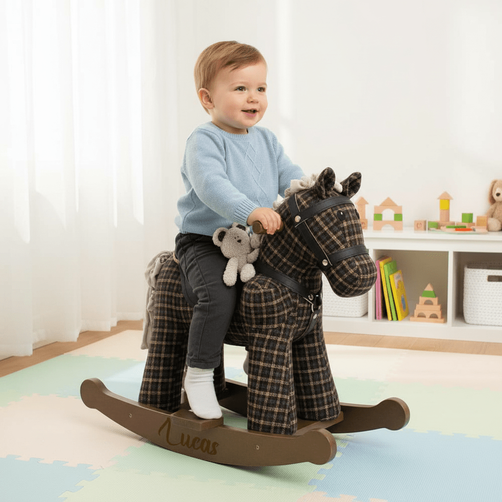 Personalised Rufus & Ted Rocking Horse (12m+) - Chic Petit