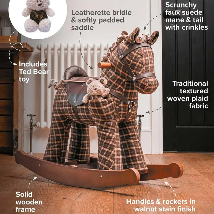 Personalised Rufus & Ted Rocking Horse (12m+) - Chic Petit