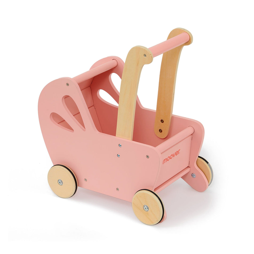 Personalised Wooden Essential Dolls Pram - Green, Grey, Off White, Pink - Chic Petit