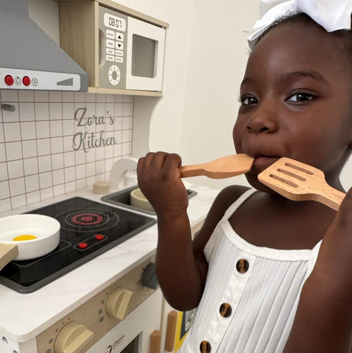 Personalised Wooden Play Kitchen with Lights, Sounds & Accessories - Chic Petit