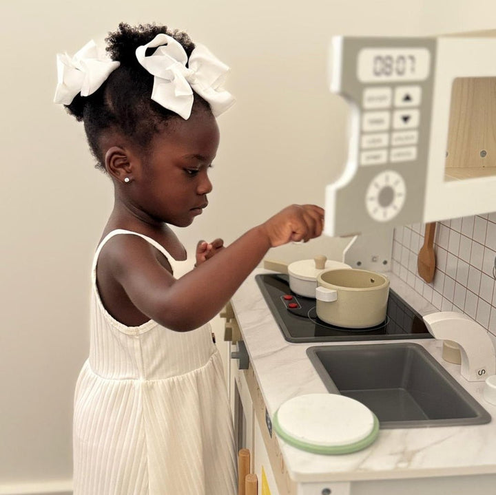 Personalised Wooden Play Kitchen with Lights, Sounds & Accessories - Chic Petit
