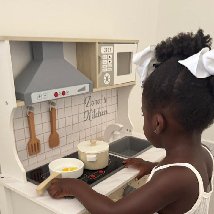 Personalised Wooden Play Kitchen with Lights, Sounds & Accessories - Chic Petit