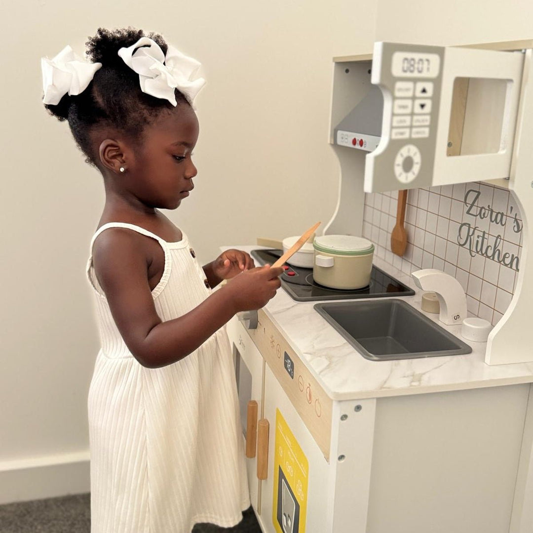 Personalised Wooden Play Kitchen with Lights, Sounds & Accessories - Chic Petit