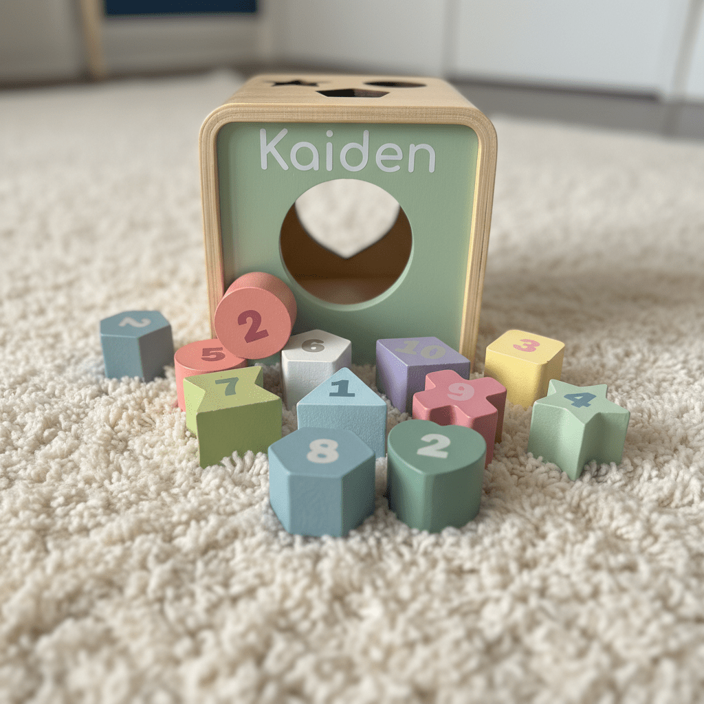 Personalised Wooden Shape Sorter Cube - Chic Petit