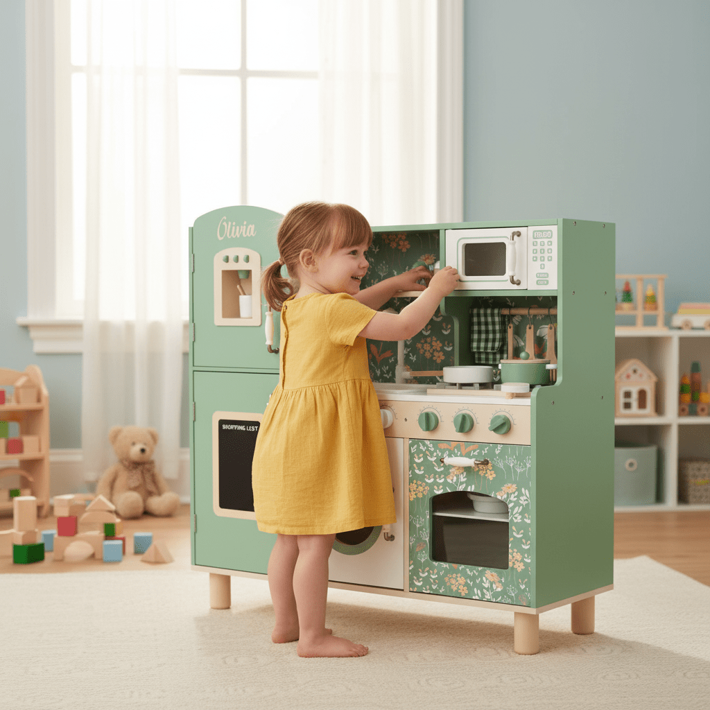Personalised Wooden Vintage Kitchen with Accessories - Chic Petit