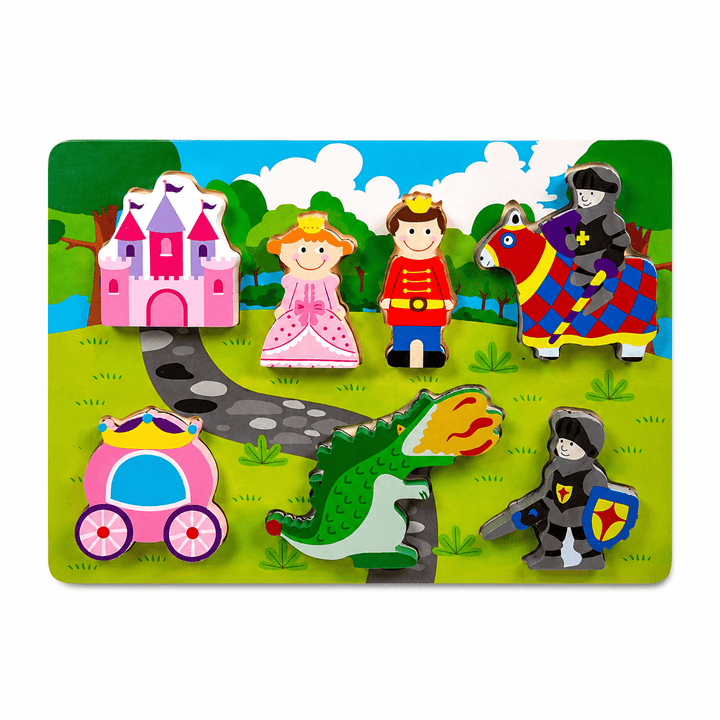 Princess and Knight Chunky Wooden Puzzle - Chic Petit