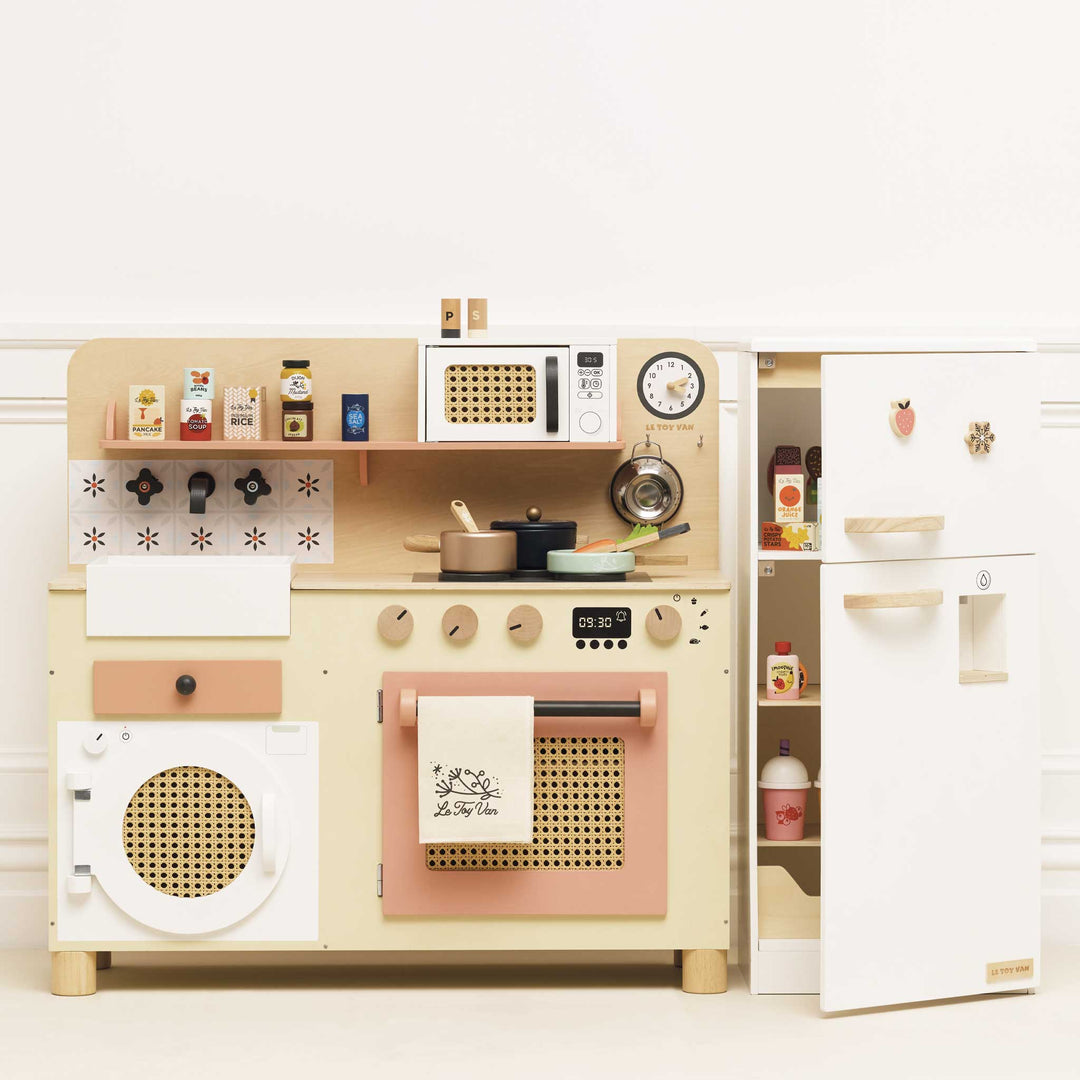 Rattan Family Wooden Play Kitchen - Chic Petit