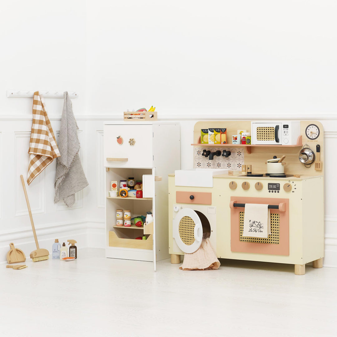 Rattan Family Wooden Play Kitchen - Chic Petit