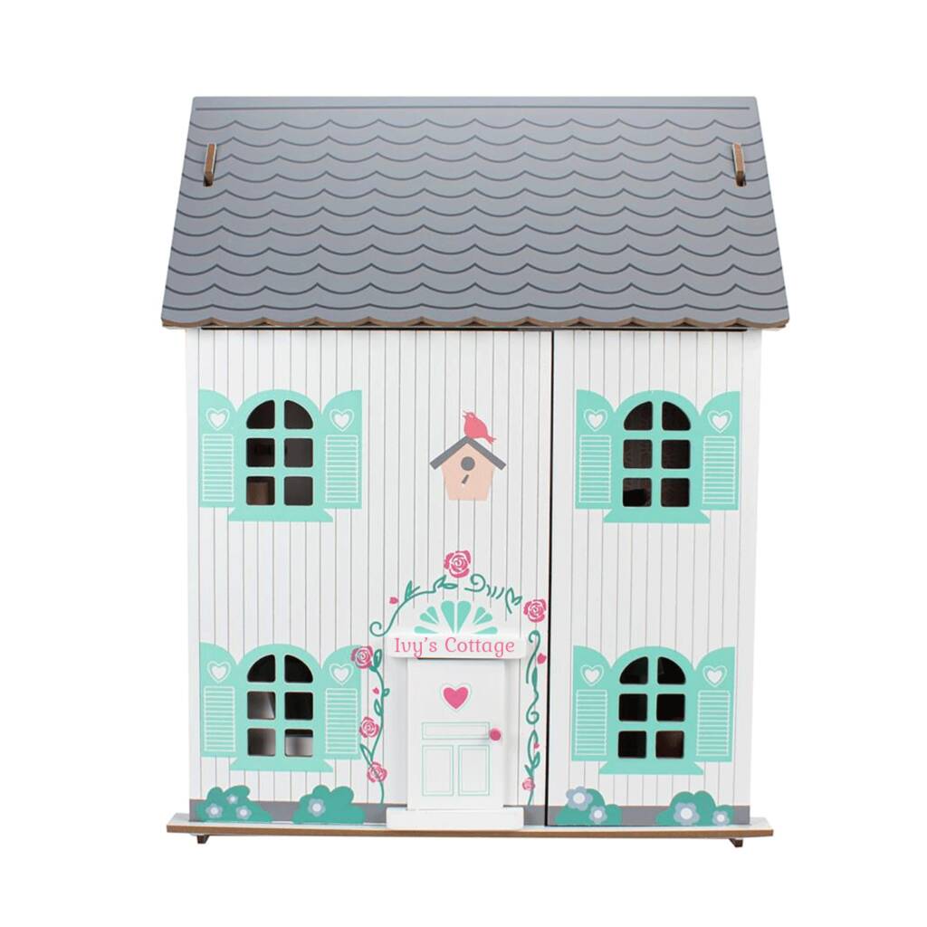 Rose Cottage Dolls House with Doll's And Furniture - Chic Petit
