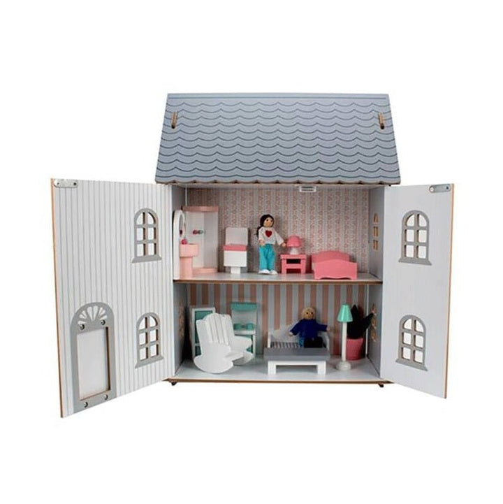 Rose Cottage Dolls House with Doll's And Furniture - Chic Petit