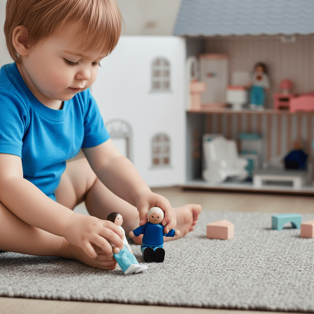 Rose Cottage Dolls House with Doll's And Furniture - Chic Petit